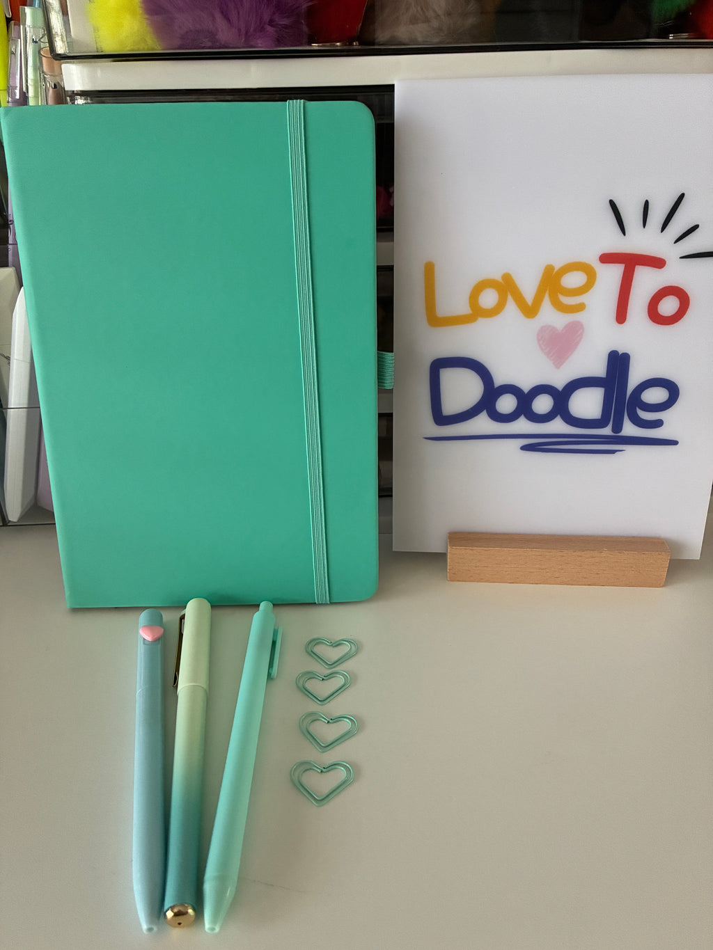 Teal A5 Notebook and Pens