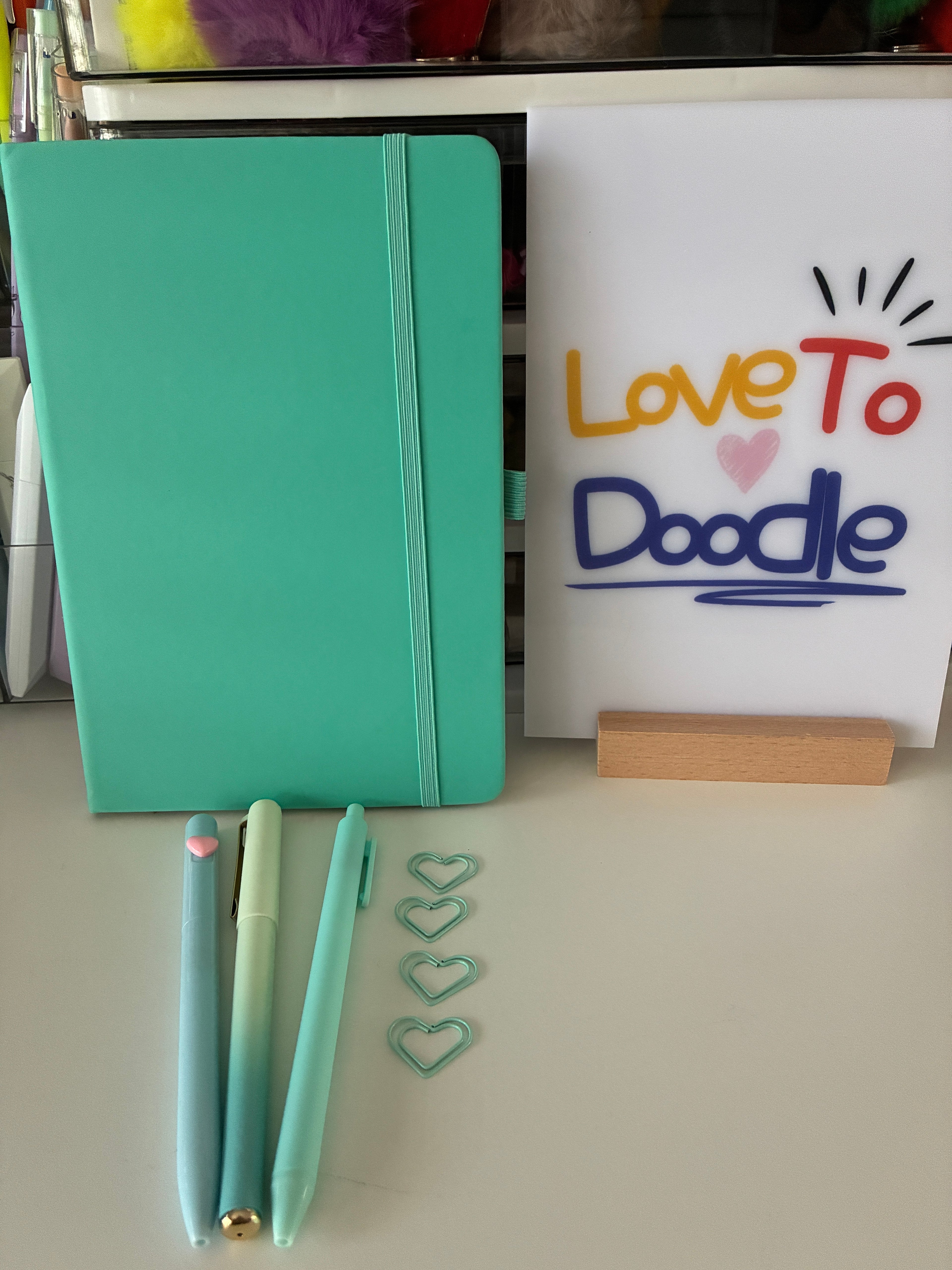 Teal A5 Notebook and Pens