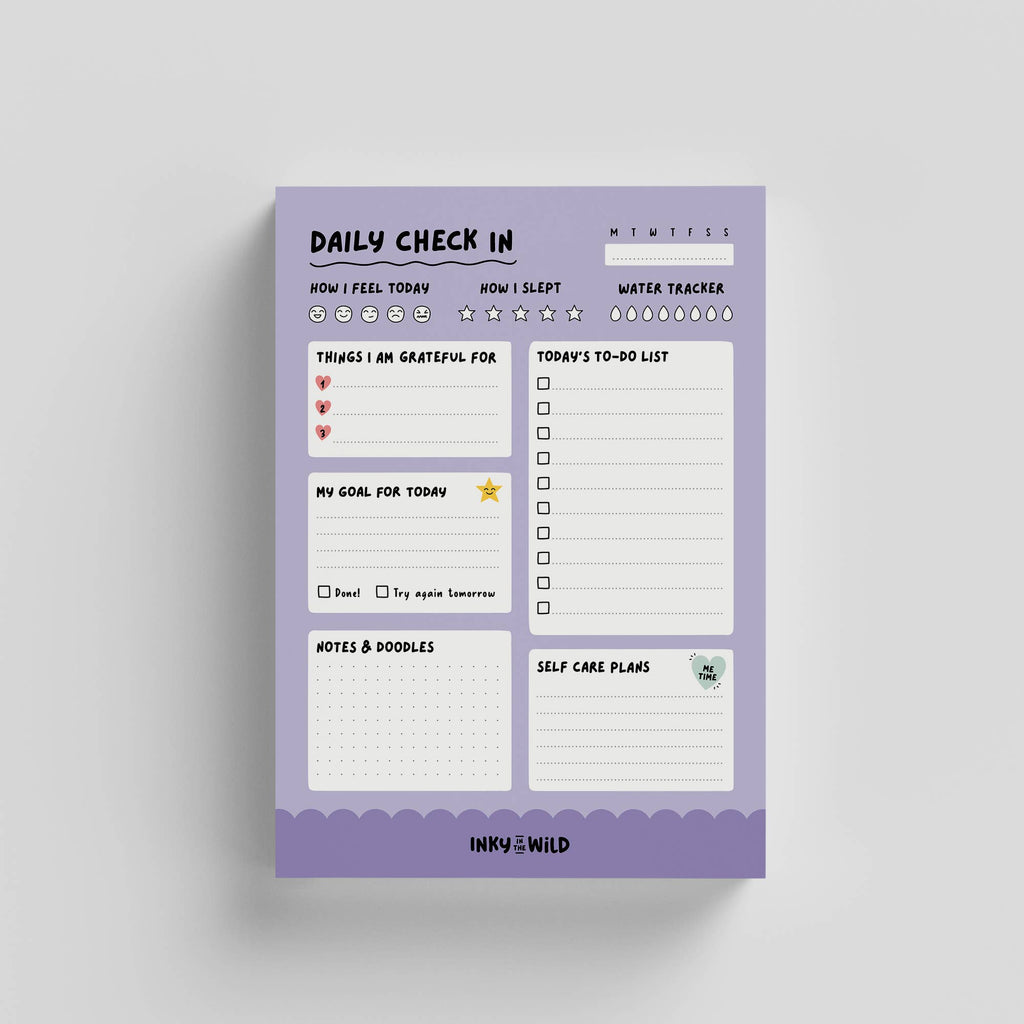 Daily Check In Notepad (A5) | Daily Planner | Gratitude List