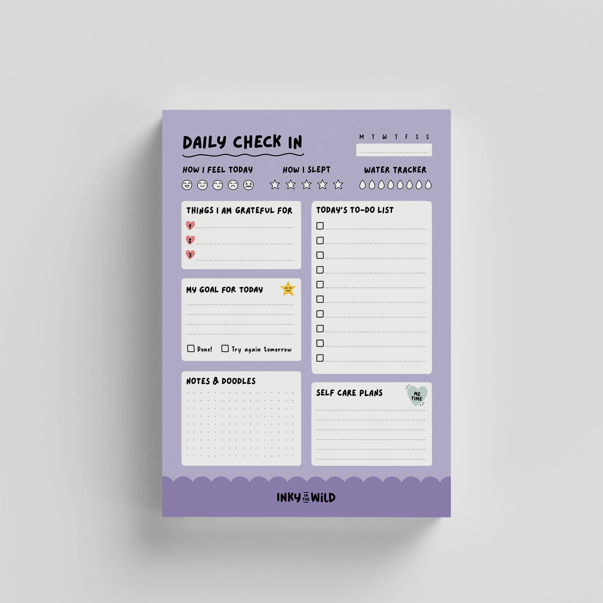 Daily Check In Notepad (A5) | Daily Planner | Gratitude List