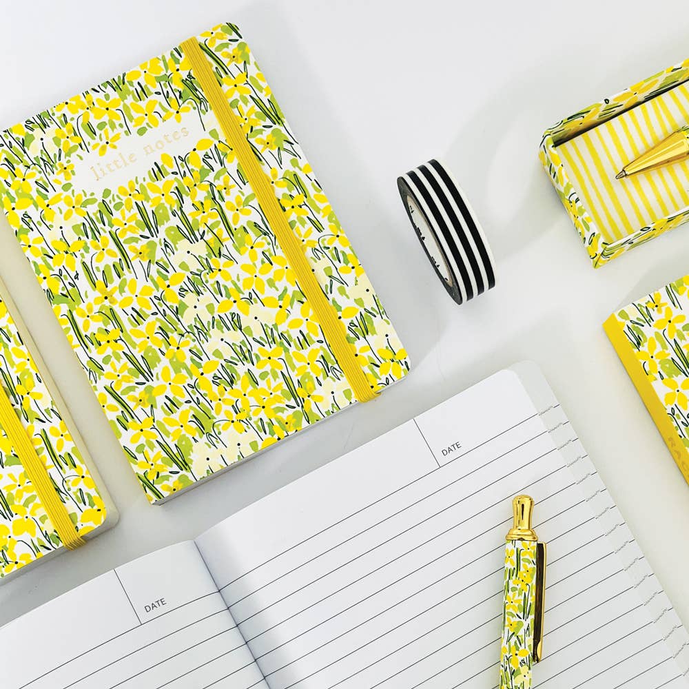 Rachel Ellen Designs A6 Notebook - Yellow Floral/Little Notes
