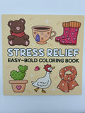 Stress Relief - easy, bold colouring book