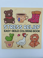 Stress Relief - easy, bold colouring book