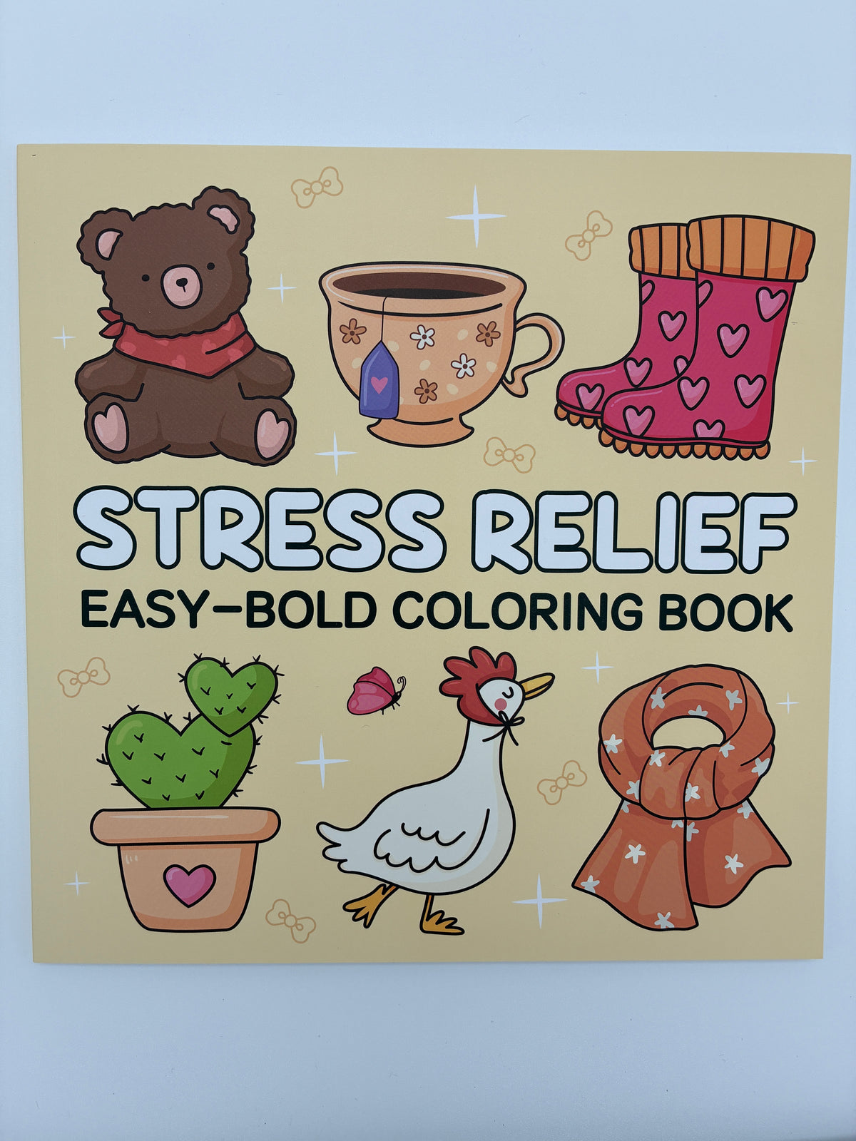 Stress Relief - easy, bold colouring book