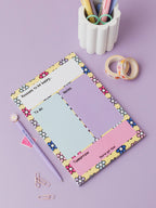 Cute Flower Print A5 Day Planner Notepad by The Happy Company