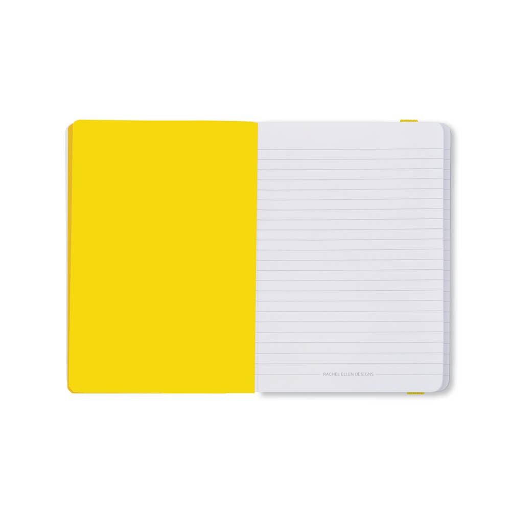 Rachel Ellen Designs A6 Notebook - Yellow Floral/Little Notes